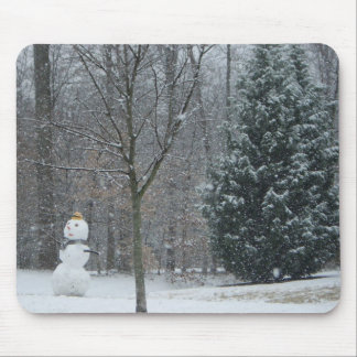 The Neighbour's Snowman Winter Snow Scene Mouse Pad