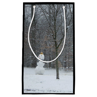 The Neighbour's Snowman Winter Snow Scene Small Gift Bag