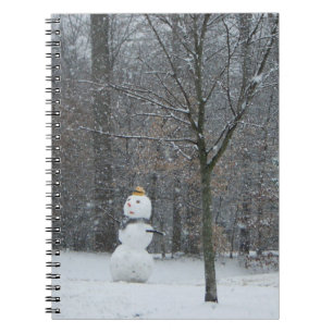 The Neighbour's Snowman Winter Snow Scene Spiral Notebook