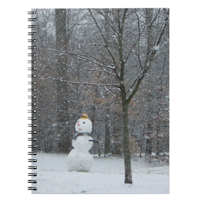 The Neighbour's Snowman Winter Snow Scene Spiral Notebook (Front)