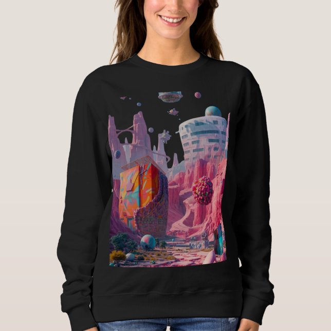 The Neon Oasis of Solara-7 Sweatshirt (Front)