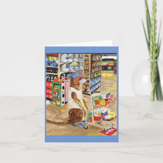 The Nervous Shopper Blank Notecard