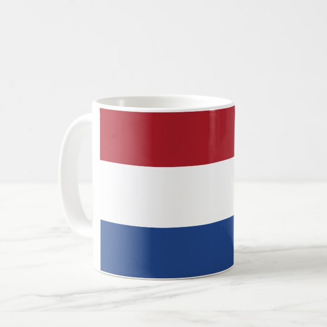 The Netherlands (Dutch) Flag Coffee Mug (Front Left)