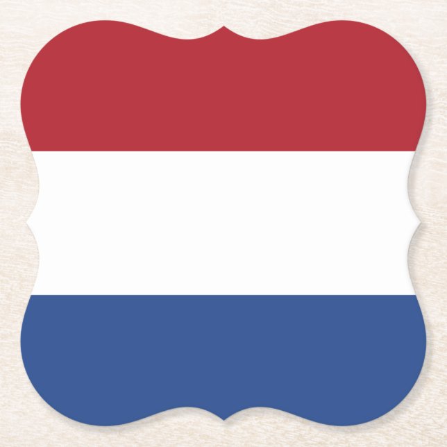 The Netherlands (Dutch) Flag Paper Coaster (Front)
