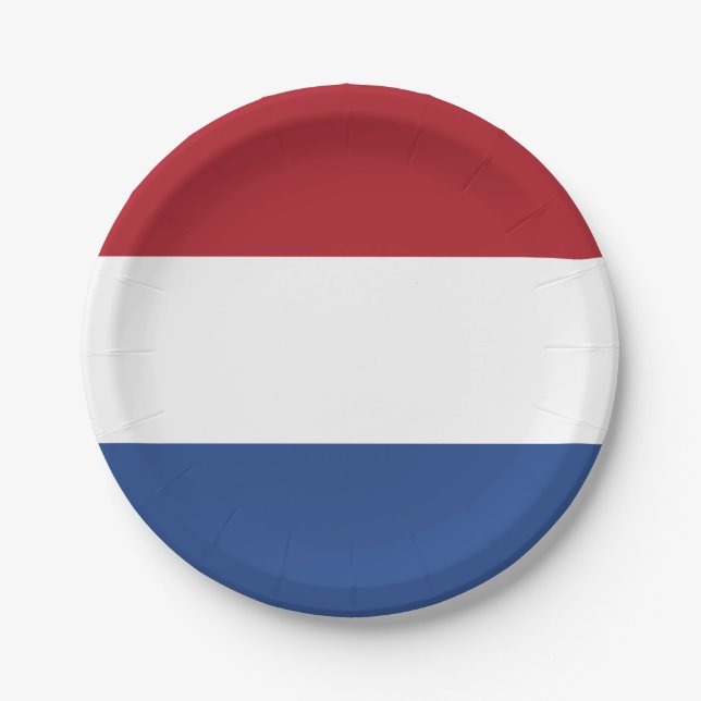 The Netherlands (Dutch) Flag Paper Plate (Front)