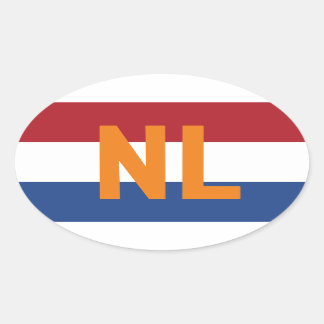 The Netherlands - flag/ NL Oval Sticker