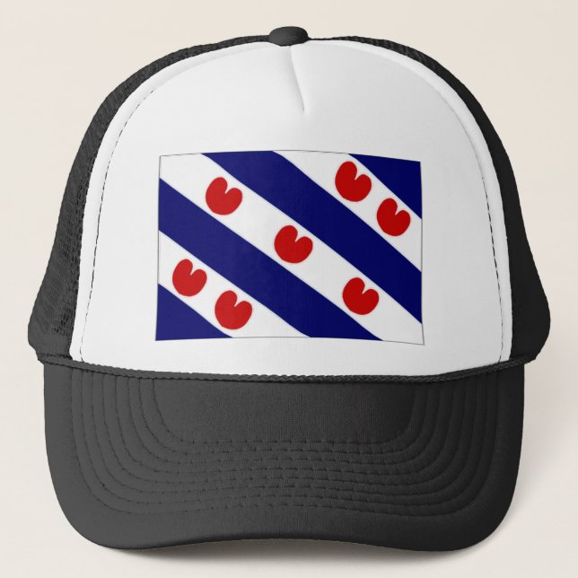 The Netherlands Friesland Flag Trucker Hat (Front)