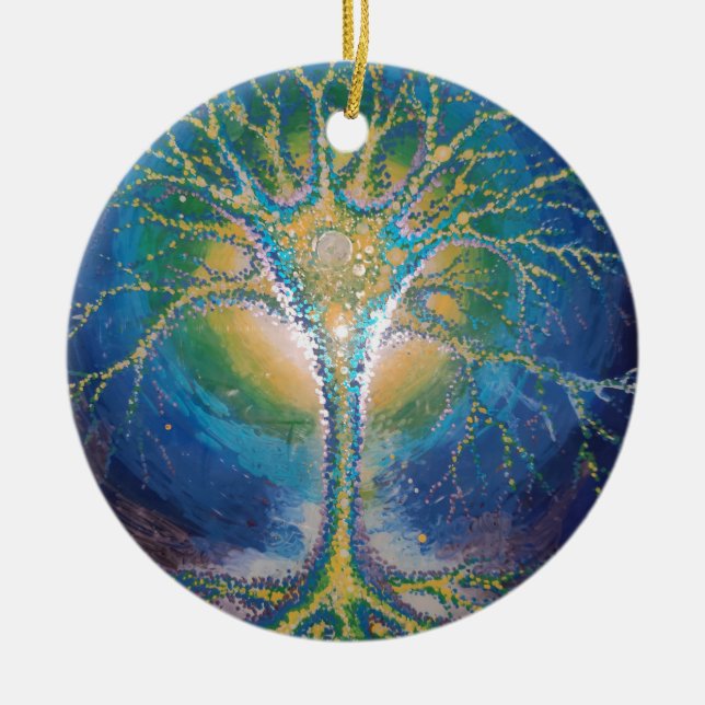 The neural tree postcard ceramic tree decoration (Front)