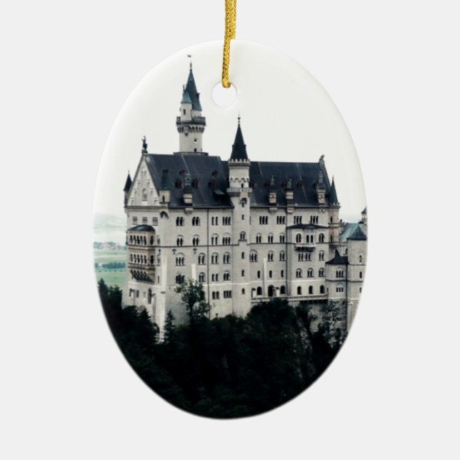 The Neuschwanstein Castle Ceramic Tree Decoration (Front)
