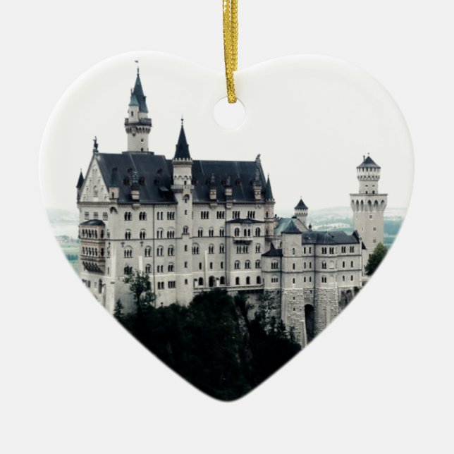 The Neuschwanstein Castle Ceramic Tree Decoration (Front)