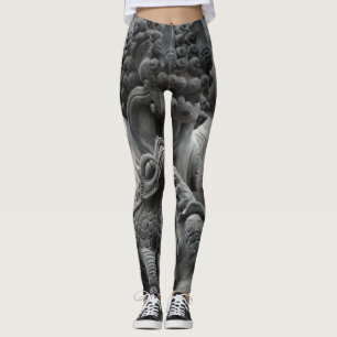 The neutrals of amazing Asian sculpture in Leggings