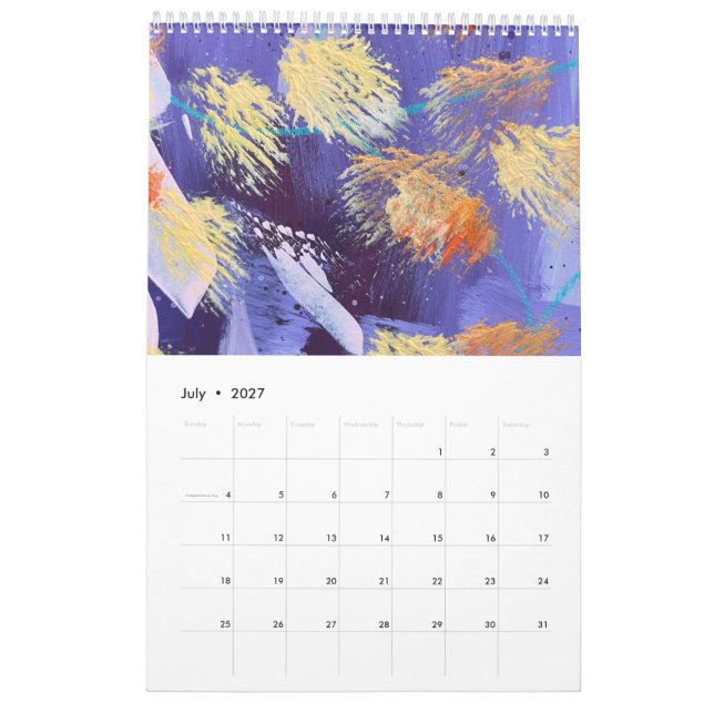 The New 2026 Brushstrokes Single Page Calendar (Jul 2027)
