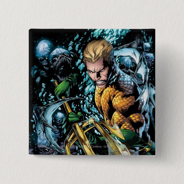 The New 52 - Aquaman #1 15 Cm Square Badge (Front)