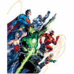 The New 52 Cover #1 3rd Print Standing Photo Sculpture<br><div class="desc">Justice League New 52</div>