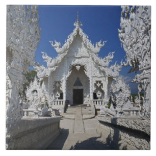 The new all white temple of Wat Rong Khun in Tile