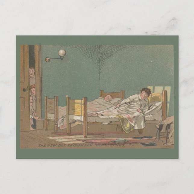 The New Boy: Enchanted Bedclothes Postcard (Front)