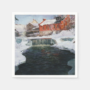 The new factory in Lillehammer, Thaulow, Frits Napkin