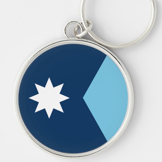 The new Flag of Minnesota State (2023 redesign) Key Ring (Front)