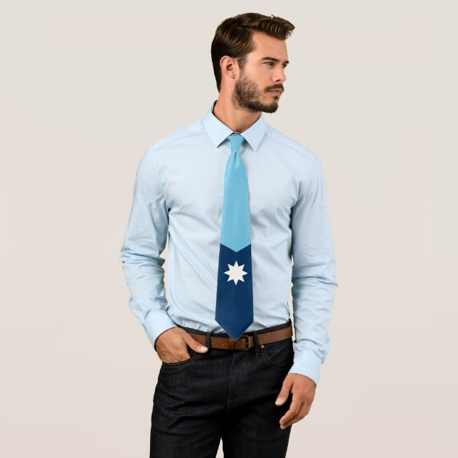 The new Flag of Minnesota State (2023 redesign) Tie (In Situ)
