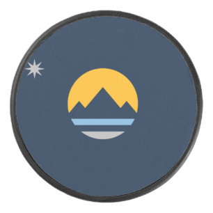 The New Flag of Reno, Nevada Hockey Puck