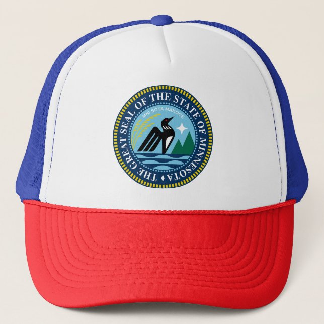 The new great Seal of the State of Minnesota Trucker Hat (Front)