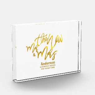 The New Mr and Mrs (add name, date, venue) Gold Photo Block