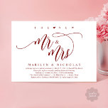 The New Mr and Mrs, Modern Wedding Dinner Party Invitation<br><div class="desc">Elegantly announce your happily ever after with our modern beautiful burgundy wine red theme wedding elopement celebration invitation card, "Happily Ever After Brunch". Tailored for couples continuing their love story, this invitation strikes a perfect balance of sophistication and charm, setting the scene for an unforgettable event. Featuring a modern contemporary...</div>