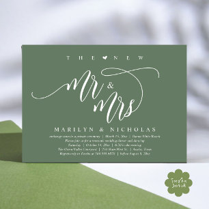 The New Mr and Mrs, Modern Wedding Dinner Party Invitation