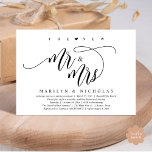 The New Mr and Mrs, Modern Wedding Dinner Party Invitation<br><div class="desc">Elegantly announce your happily ever after with our modern beautiful black and white theme wedding elopement celebration invitation card, "Happily Ever After Brunch". Tailored for couples continuing their love story, this invitation strikes a perfect balance of sophistication and charm, setting the scene for an unforgettable event. Featuring a modern contemporary...</div>