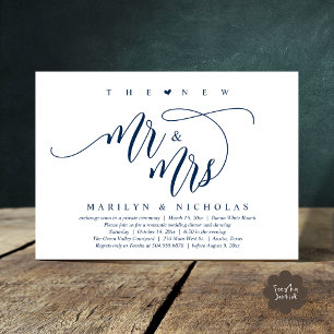 The New Mr and Mrs, Modern Wedding Dinner Party Invitation