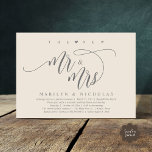 The New Mr and Mrs, Modern Wedding Dinner Party Invitation<br><div class="desc">Elegantly announce your happily ever after with our modern beautiful aesthetic cream grey theme wedding elopement celebration invitation card, "Happily Ever After Brunch". Tailored for couples continuing their love story, this invitation strikes a perfect balance of sophistication and charm, setting the scene for an unforgettable event. Featuring a modern contemporary...</div>