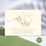 The New Mr and Mrs, Modern Wedding Dinner Party Invitation<br><div class="desc">Elegantly announce your happily ever after with our modern beautiful aesthetic yellow gold theme wedding elopement celebration invitation card, "Happily Ever After Brunch". Tailored for couples continuing their love story, this invitation strikes a perfect balance of sophistication and charm, setting the scene for an unforgettable event. Featuring a modern contemporary...</div>
