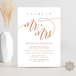 The New Mr and Mrs Modern Wedding Party Dinner Invitation