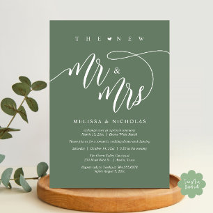 The New Mr and Mrs Modern Wedding Party Dinner Invitation