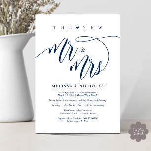 The New Mr and Mrs Modern Wedding Party Dinner Invitation