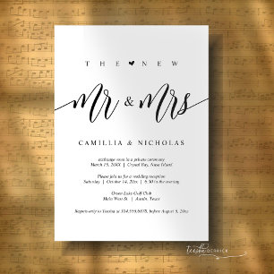The New Mr and Mrs, Wedding Elopement Party Invitation