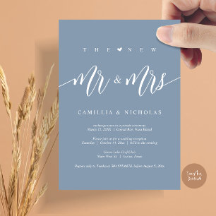 The New Mr and Mrs, Wedding Elopement Party Invitation