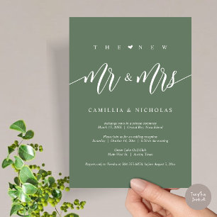 The New Mr and Mrs, Wedding Elopement Party Invitation