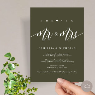 The New Mr and Mrs, Wedding Elopement Party Invitation