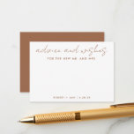 The New Mr   Mrs Minimalist Terracotta Wedding Adv Advice Card<br><div class="desc">Use this modern wish card at your party to have guests leave a personal note for the guest of honour. Add your information on the template form. The advanced editing menu allows you to change the colours and the fonts.</div>