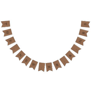 The New Mr. & Mrs. Rustic Kraft Wedding Bunting