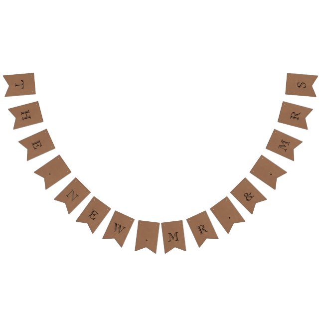 The New Mr. & Mrs. Rustic Kraft Wedding Bunting (All)