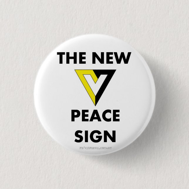 The New Peace Sign 3 Cm Round Badge (Front)