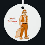 The new Santa Claus - Merry Christmas! Metal Tree Decoration<br><div class="desc">The new Santa Claus - Merry Christmas!  Coloured pencil drawing by Krisi ArtKSZP >>> More Products in Store Category >>> Funny Drawings - Lustige Zeichnungen >>> The new Santa Claus</div>