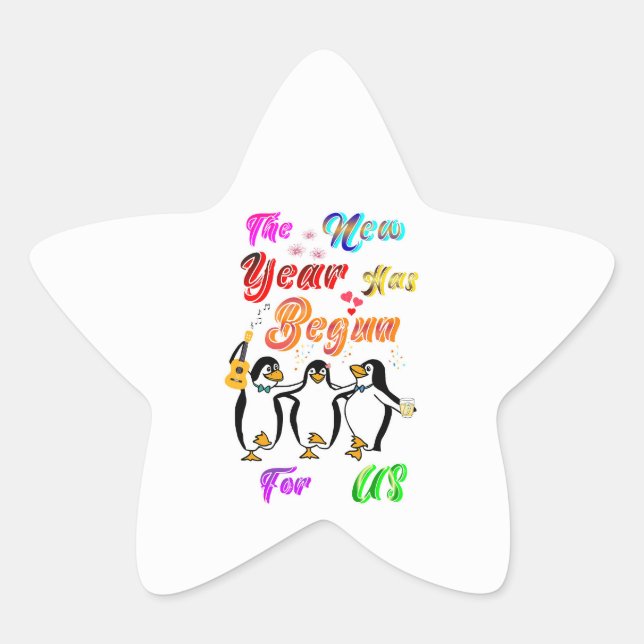 The New Year Has Begun For Us Star Sticker (Front)