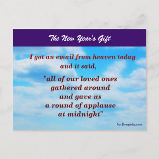 The New Year's Gift - A Message from Heaven Holiday Postcard