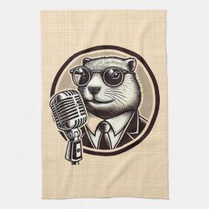 The News of the Marmotte - punxsutawney phil Tea Towel
