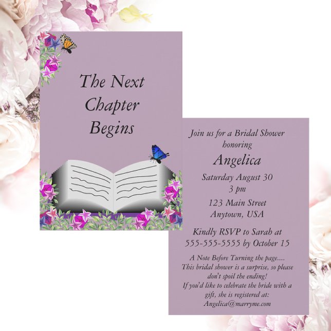 The Next Chapter Begins| Floral Book Theme Invitation (Creator Uploaded)