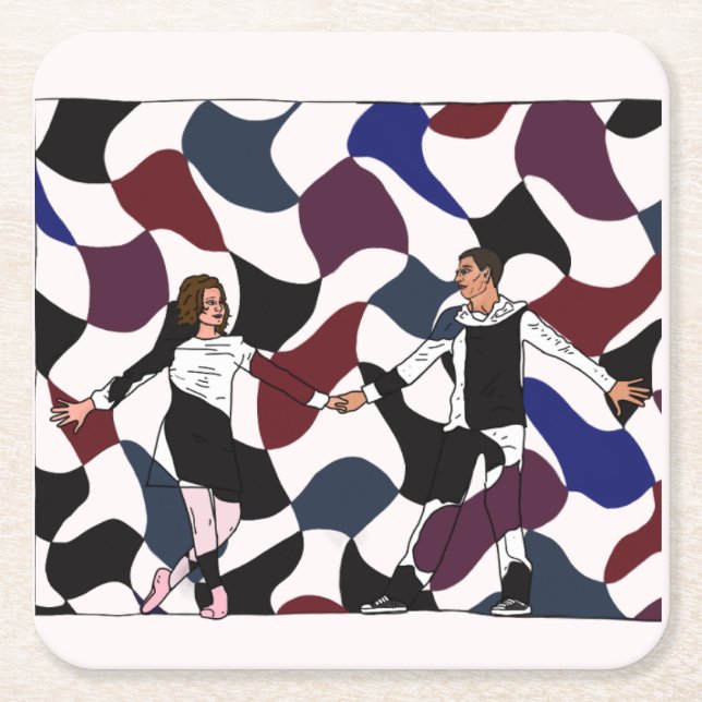 The Next Step James and Riley 'Whirlwind' dance Square Paper Coaster (Front)