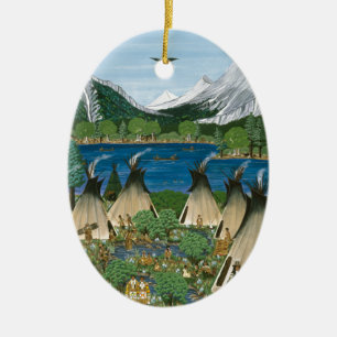 The Nez Perce ~ Wallowa Lake Ceramic Tree Decoration